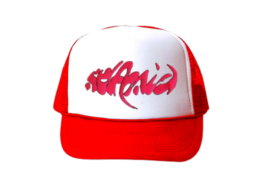 Red and white 24 logo selfpaid trucker